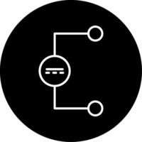 DC Voltage Source Line Circle Inverted vector