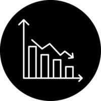 Line Chart Statistical Data Line Circle Inverted vector