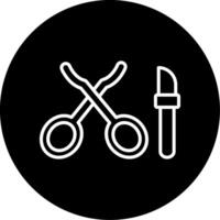 Scissors Cutting Tool Line Circle Inverted vector