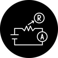 Resistor Component Usage Line Circle Inverted vector