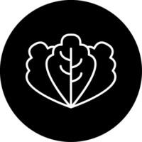 Lettuce Leafy Vegetable Line Circle Inverted vector