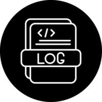 Log File Icon Line Circle Inverted vector