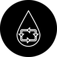 Save Water Conservation Line Circle Inverted vector