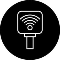 Wifi Sign Wireless Network Signal Line Circle Inverted vector