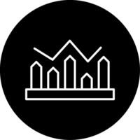 Bar Graph Line Circle Inverted vector