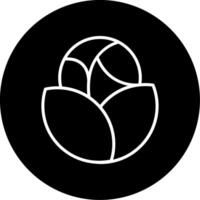 Cabbage Green Vegetable Line Circle Inverted vector