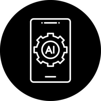 AI Artificial Intelligence Line Circle Inverted vector