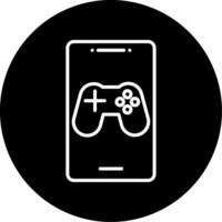 Gaming App Feature Line Circle Inverted vector