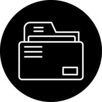 Folder File Management Line Circle Inverted vector
