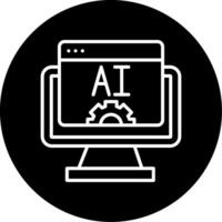 Artificial Intelligence Tools Line Circle Inverted vector