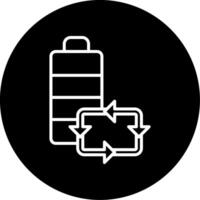 Battery Recycle Used Battery Disposal Line Circle Inverted vector