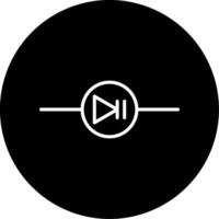 Diode Pin Component Line Circle Inverted vector