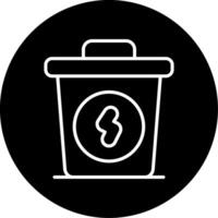 Recycle Waste Management Line Circle Inverted vector
