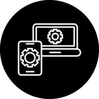 Screen Mirroring Feature Line Circle Inverted vector