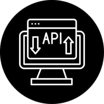 api integración herramienta línea circulo invertido vector