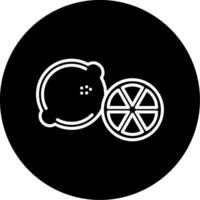 Lemon Sour Fruit Line Circle Inverted vector