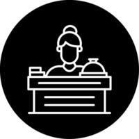 Reception Hotel Service Desk Line Circle Inverted vector