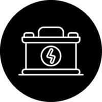 Battery Power Supply Line Circle Inverted vector
