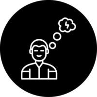 ADHD Daydreaming Traits Line Circle Inverted vector