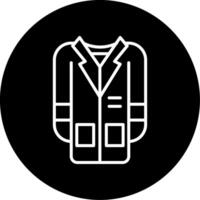 Lab Coat Laboratory Protective Gear Line Circle Inverted vector