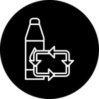 Recycle Sustainable Waste Management Line Circle Inverted vector