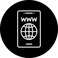 Internet Connectivity Option Line Circle Inverted vector