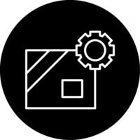 Folk Traditional Worker Line Circle Inverted vector