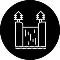 Windmill Renewable Energy Source Line Circle Inverted vector