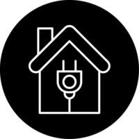 Electricity Connected Power Supply Indicator Line Circle Inverted vector