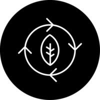 Leaf Greenery Waste Disposal Line Circle Inverted vector