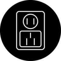 Socket Outlet Device Line Circle Inverted vector