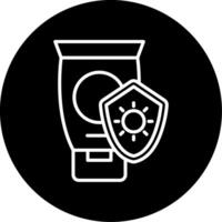 Sun Block UV Protection Cream Line Circle Inverted vector
