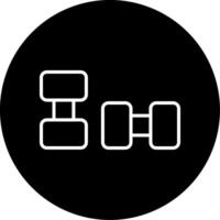 Dumbbells Strength Training Line Circle Inverted vector