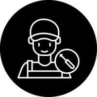 Technician Work Equipment Line Circle Inverted vector
