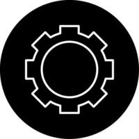 Setting Gear Icon Line Circle Inverted vector