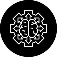 Behavioral Brain Responses Line Circle Inverted vector