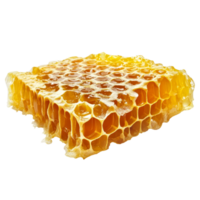 Golden honeycomb with natural wax structure on a clean transparent background for culinary presentation, Honeycomb on a transparent background png
