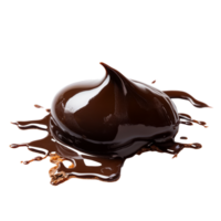 Melted chocolate pool spreading on a transparent surface, showcasing rich texture and deep color for culinary delights, Melted chocolate isolated png