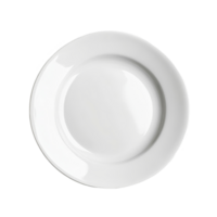 A simple empty transparent ceramic plate resting on a clean transparent background, perfect for serving or presentation, empty transparent ceramic plate on transparent background png
