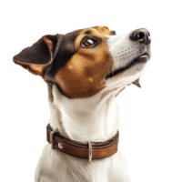 A closeup view of a dog collar on a dog against a transparent background during a calm indoor setting, Dog collar transparent background png