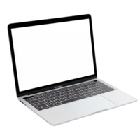 A sleek laptop sits on a clean transparent background, ready for creative work or connectivity in a minimalist workspace, laptop with empty space on transparent background png