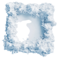 A snowy transparent frame isolated against a plain background, perfect for showcasing winter themes or holiday greetings, transparent snow frame isoated intransparent background png