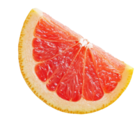 Fresh grapefruit slice showcasing juicy, vibrant flesh against a clean transparent backdrop for culinary presentation, Grapefruit piece on transparent background png