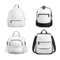 Stylish school backpacks displayed in front view on a transparent isolated background for backtoschool season, School backpack. front view. transparent isolated on solid transparent background png