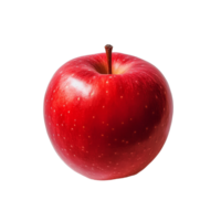 Fresh red apple on a clean transparent background, showcasing its vibrant color and smooth texture in natural light, Fresh red apple on transparent background png