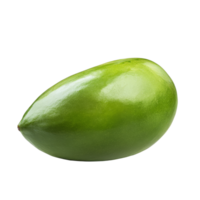 Fresh green mango isolated against a clean transparent background, highlighting its smooth texture and rich color, green mango isolated on transparent background png