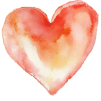 Delicate watercolor heart shape perfect for romantic messages and artistic expressions in soft reds and oranges, Heart Shape Delicate and Romantic, Perfect for Invitations and LoveThemed Projects png
