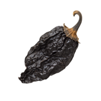 Dried ancho pepper showcasing rich texture and dark color isolated on a transparent background, dried ancho pepper isolated on transparent background png