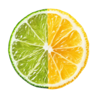 Fresh lemon and lime slices displayed on a clean, transparent background for culinary and beverage inspirations, lemon and lime slice isolated on transparent background png
