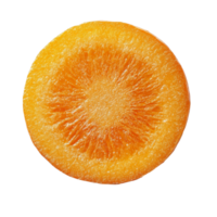 Freshly cut carrot slice isolated on a transparent background showcasing its vibrant orange color and texture, Carrot slice top view isolated on transparent background png